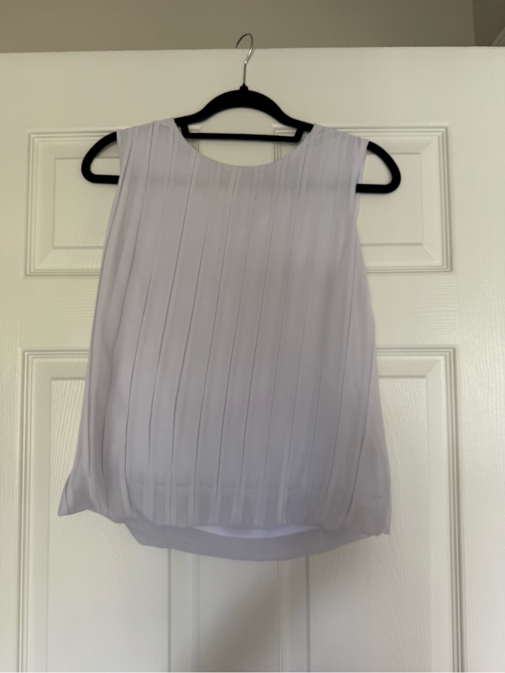 Calvin Klein | Sleeveless Pleated Chiffon Top White